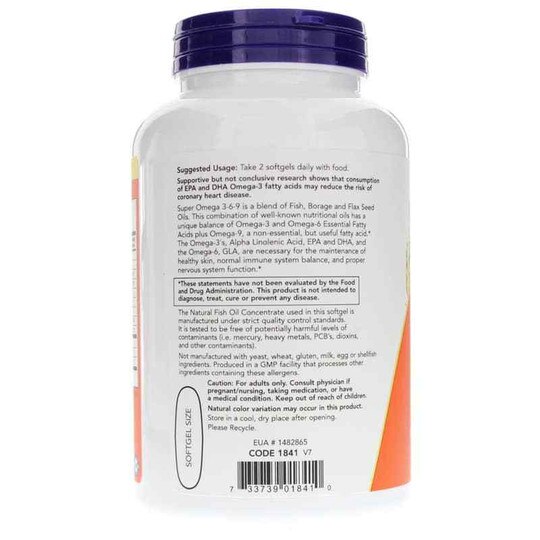 Super Omega 3-6-9 1200 Mg, NOW